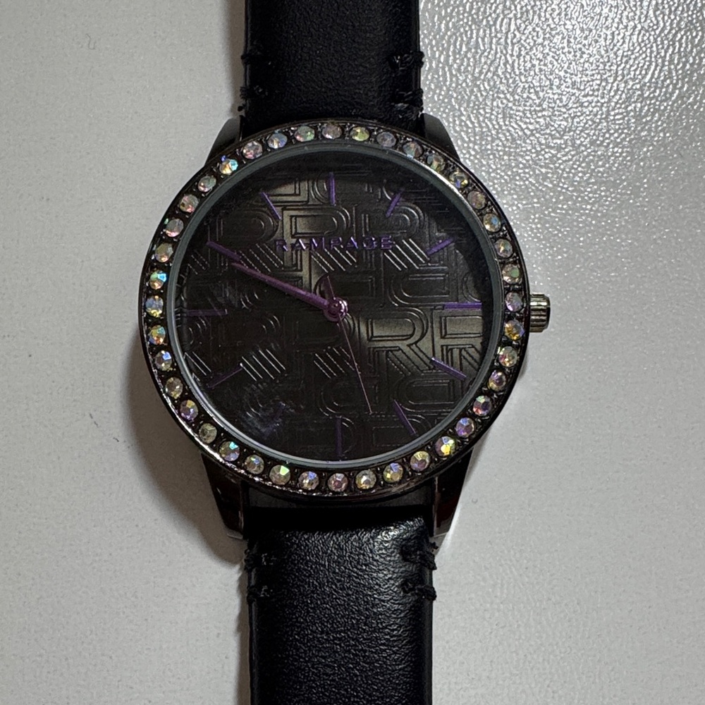 Rampage Black Smartwatch with Crystal Bezel